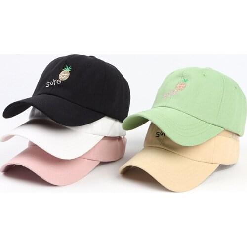 LDSLYJR 2021 Cotton Pineapple Embroidery Casquette Baseball Cap Adjustable Snapback Hats for Men and Women 209