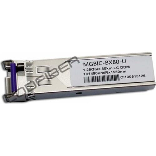 LODFIBER MGBIC-BX80-U E-x-t-r-e-m-e Networks Compatible 1000BASE-BX BiDi SFP 1490nm-TX/1550nm-RX 80km DOM Transceiver