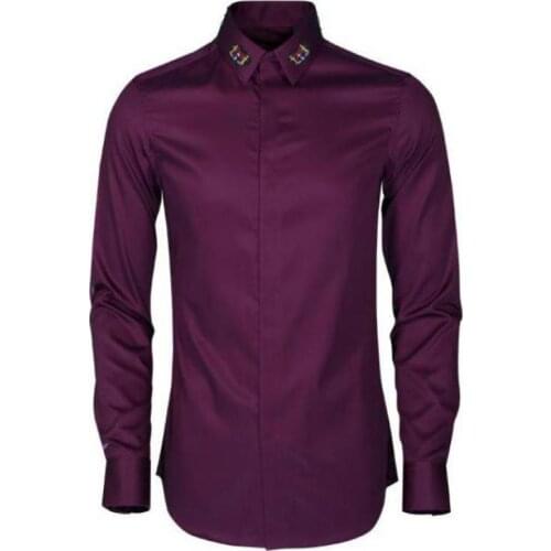 Minglu Mens Shirts Luxury Bee Ebmroidery Collar Long Sleeve Mens Dress Shirts Fashion Slim Fit Casual Shirts Mens Plus Size 4xl