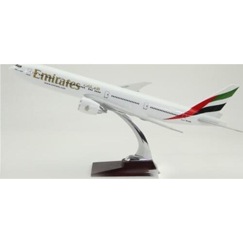 47CM Airplane model United Arab Emirat Resin Boeing 777 Aeroplane Models Static Plane Aircraft Models Stand Toy Collections