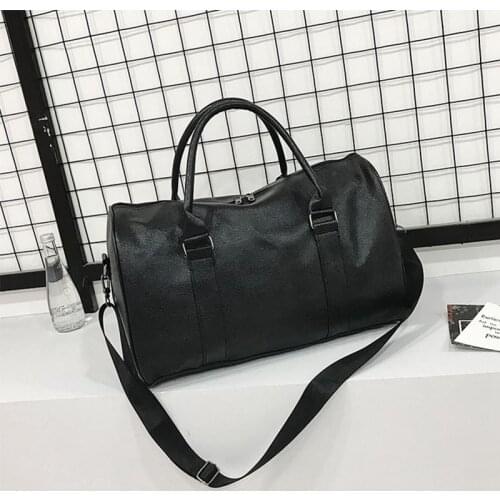 Fashion PU Leather Luggage Bag Large Travel Clothes Storage Bags Zipper Lady Weekend Bag Business Duffle Bag Shoulder Unisex