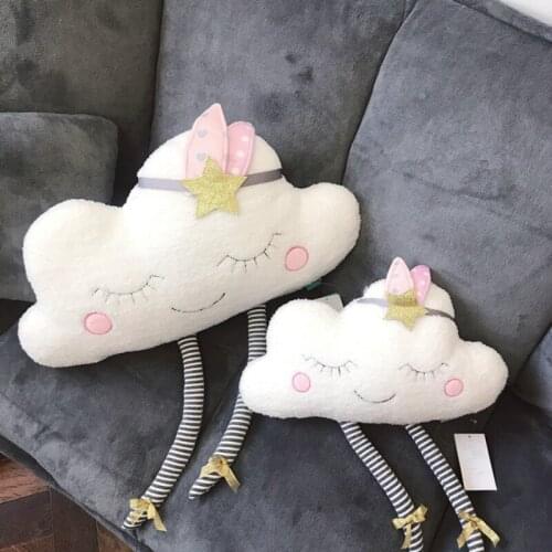 Soft Baby Sleep Pillow Nordic Cartoon White Cloud Plush Lovely Girls Pillow Comfort Plush Toy Dolls Cushion Kids Gift