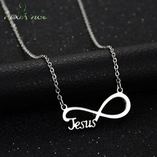 Nextvance Infinity Jesus Pendant Necklace Love Letter Lucky Number Eight Clavicle Necklaces for Women Gift Party Jewelry