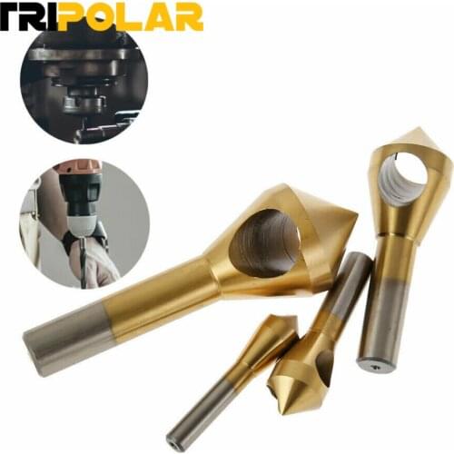 4pcs/set 2-5/5-10/10-15/15-20mm Titanium Coated Countersink Deburring Center Stepped Metal Drill Bits Expanding Chamfering Tools