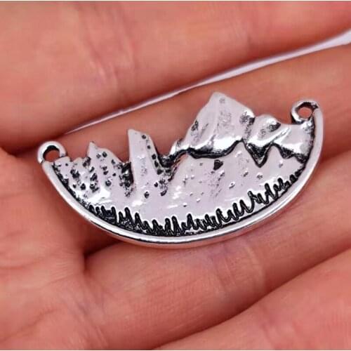 50pcs New Charm Pendant Adventure Awaits Mountain Landscape charms Wedding Party Jewelry Accessories for Women Female