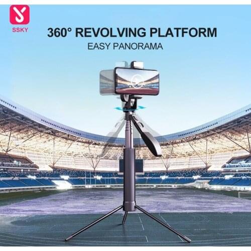 Portable Tripod Outdoor Smartphones Photo Video Balance Anti-shake Handheld Pan-tilt Tripod Remote Control Clip Adjustable Stand