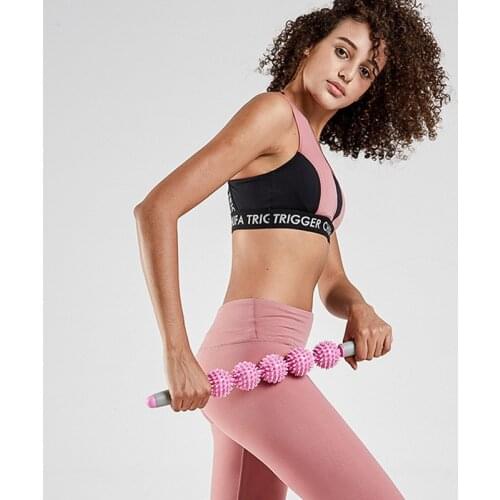 Gear Body Massage Sticks Yoga Stick Body Massage Relax Tool Muscle Roller Sticks with 3/5 Point Spiky Ball Yoga Block Fitness