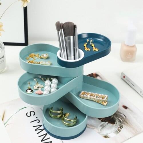 Jewelry Storage Box Multi-Layer Rotating Jewelry Stand Large Capacity Storage Box For Storing Earring Necklace Organizer Boxes