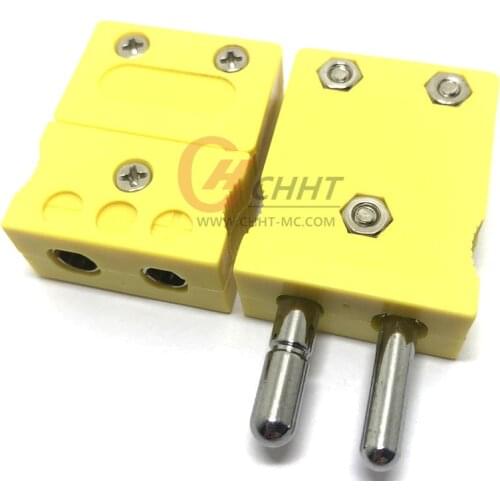 K-type yellow standard thermocouple male and female plug thermocouple connector
