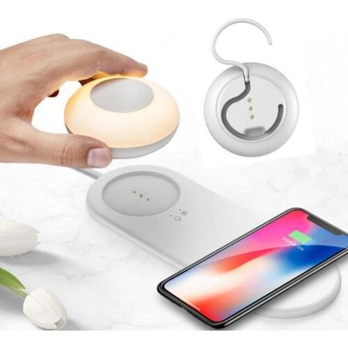 Mobile Phone Wireless Charge LED Table Lamp Dimming Separate Magnetic Suction Touch Small Night Light Fast Wireless Charging pad