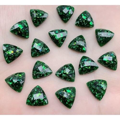 Dark Green Crystals Rhinestones 10mm Trim Flat Back Stones Resin Beads for DIY Wedding Dress Decoration 120pcs -Y251