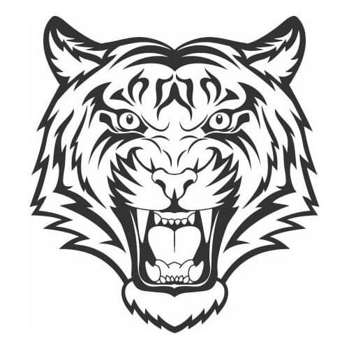 A Tiger With A Sharp Tooth Screaming Car Decals For Car Body Window Door Sign Art Mural FA188