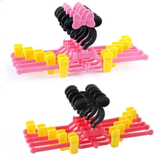 10pcs/lot 29cm/31cm Children Cartoon Anti-skid Hanger Plasitc Multifunctional Multi-layer Plastic Baby Hangers For Clothes Rack