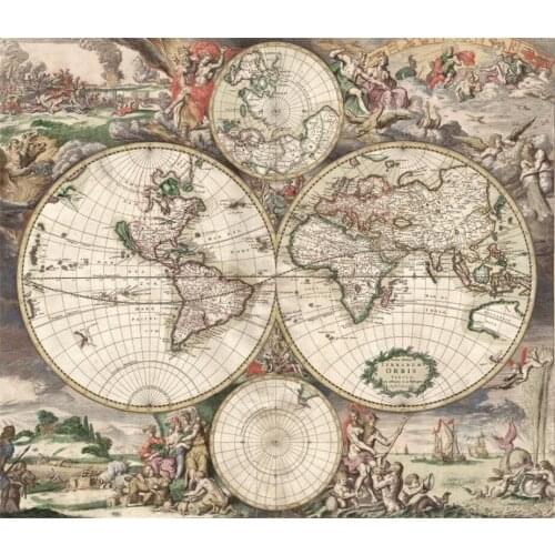 CJSIR Custom Papel De Parede 3D Vintage Map Wallpapers for Living Room TV Background Photo Mural Wallpaper 3D Wall Sticker Decor