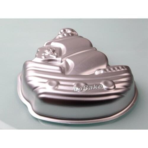 High quality 10 inches sailing boat ship shape anodising aluminium alloy mousse cake mould birthday cakes decoration supplies