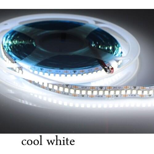 High Bright LED Strip 2835 SMD DC 12V 240LEDs/m 10mm PCB Flexible LED Rope Ribbon Tape Light Lamp Warm White / Cold White /4000K