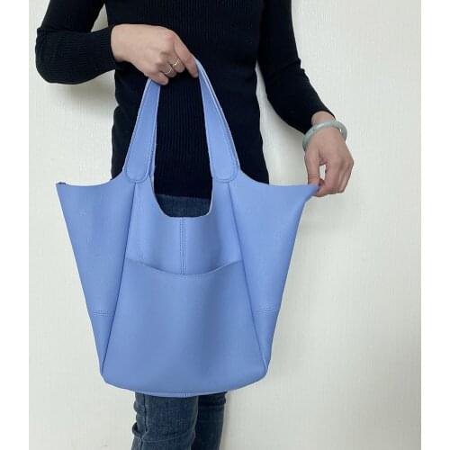 Women PU Solid Color Underarm Bag Leather Vintage Large Handbag Shopping Bag Popular Simple Female Daily Bag