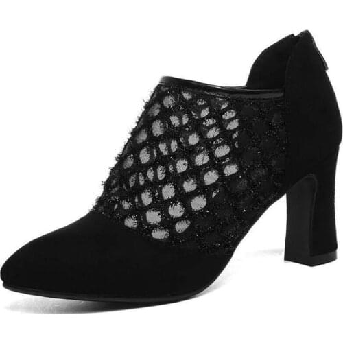 2021 Summer Hot Elegant Women Pumps Comfy Mesh Fashion Ladies High Top Thin Heel Mujer Office Sexy Party Dress Shoes Footwear