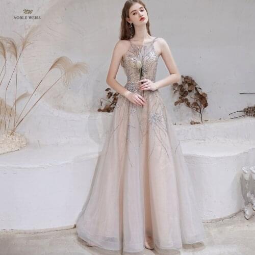 Bling Bling Crystal beaded Evening Dress Halter Luxury Ladies Party Dress Sexy Formal Celebrity Gowns