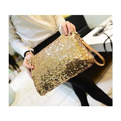 10 pcs fedex fast ship Hot Sale Womens Envelope Clutch Fashion women sequins Bag Lady Handbags For Women 3 Colors
