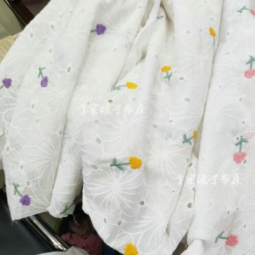 140x50cm Computer Cotton Embroidered Fabric, Summer Womens and Childrens Clothing Shirt Dress Cloth