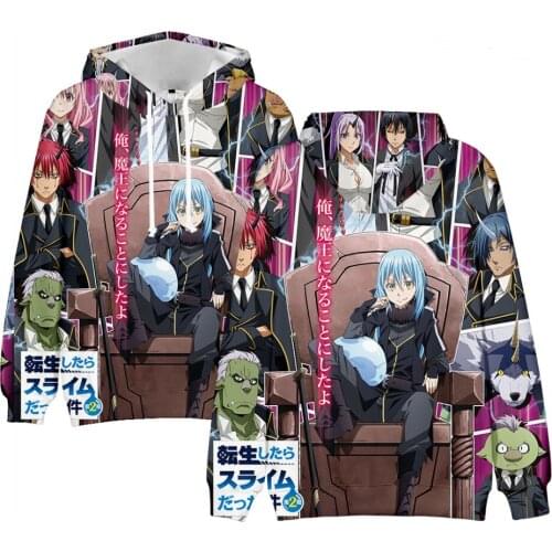2021 Anime Kids Hoodies Rimuru Tempest That Time I Got Reincarnated As A Slime 3D Printed Sweatshirts Rimuru Tempest Unisex Tops