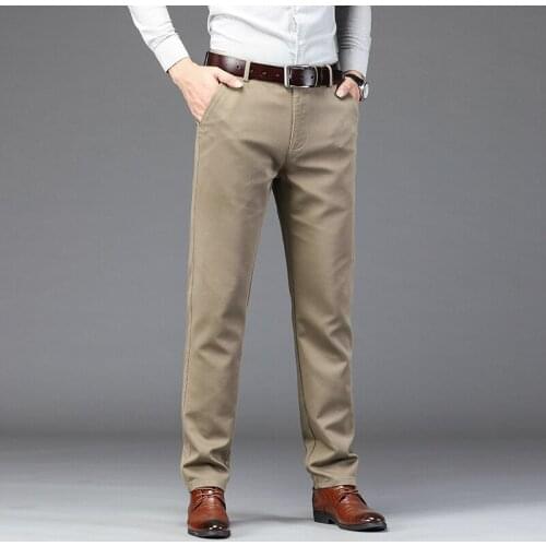 2021 High-quality Bamboo Fiber Cotton Loose Straight-leg Casual Pants Classic Brand Mens Lightweight and Trousers 42