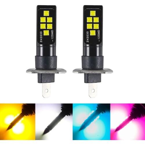2x H1LED 12SMD 3030 Univeral Bulb Lamp Super bright fog lights headlights daytime running lights For Kia Sportage Ceed Rio 3 4 R