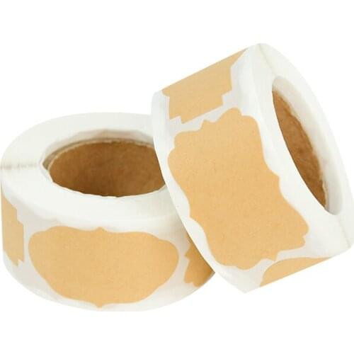 300pcs Vintage Blank Kraft Paper Sticker Scrapbook Stationery Customize Writing Label Party Gift Sealing Self Adhesive Stickers