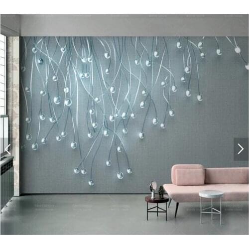 Custom papel DE parede 3d, glare glass particle cloth mural used for living room sofa bedroom wall decoration wallpaper