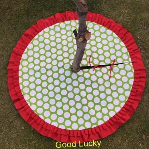 50piece/Lot High quality monogrammed doudle ruffle burlap christmas tree skirt