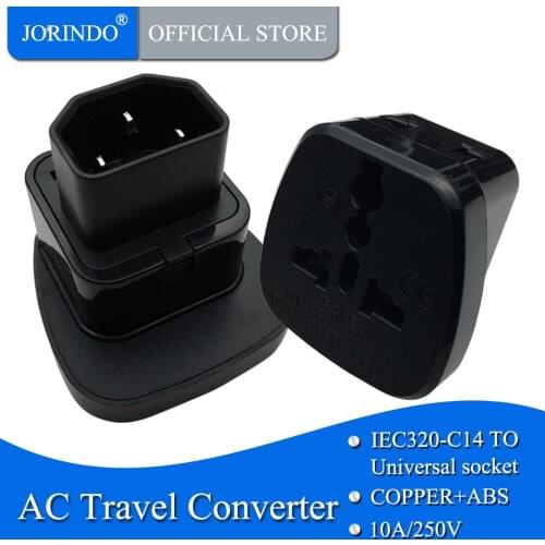 JORINDO IEC 320 C14 Plug to Universal socket 1to2 converter power Adapter with Safety Shutter APC UPS PDU IEC-320 C14 inlet