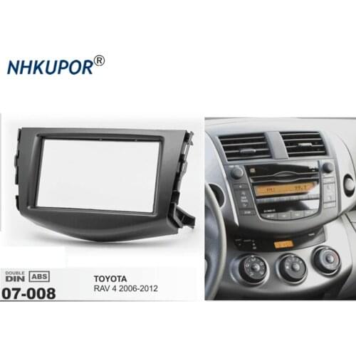 07-008 Car 2 DIN DVD Radio Fascia Facia Panel Plate Frame For TOYOTA RAV 4 2006-2012 Stereo Audio CD Facia Trim Installation Kit
