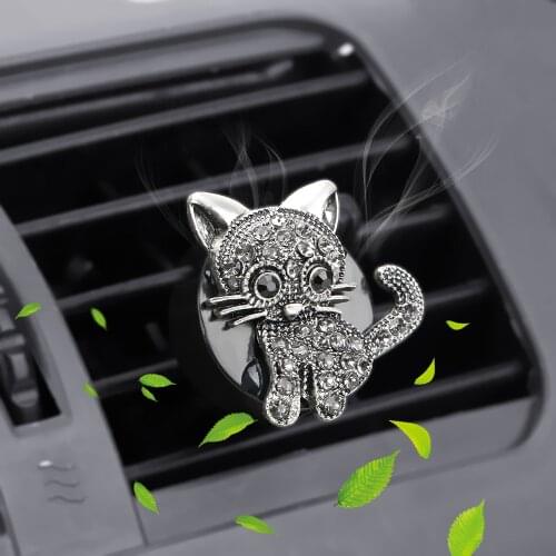 LEEPEE Car Air Vent Perfume Car Aroma Diffuser Auto Outlet Air Freshener Diamond kittens Molding Air Conditioner Adornment Clip
