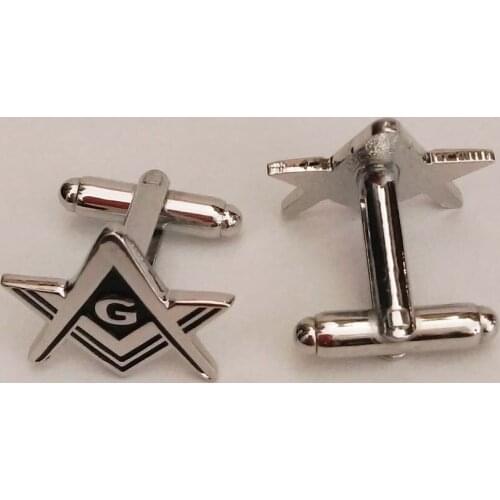 Free Shipping 1 Pair Chrome Plated Freemasonry enamel cuff links masonry Masonic fashion cufflinks