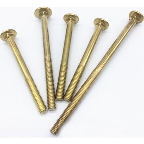 10Pcs M5 Furniture Home Improvement Imitation Gold Plated Round Head Square Neck Carriage Screw Easel Special Bolts 20mm-90mm L