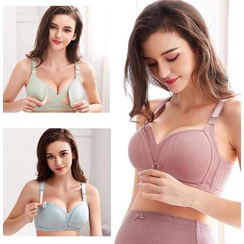 Thin Soft Maternity Nursing Bra Cotton Breathable Wire Free Underwear B-C Cup Breast-feeding Bra Pregnant Women Clothes