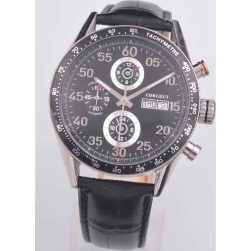 Corgeut Men Watch Top Brand Luxury Automatic Mechanical Watch 24 hours Leather Military Week&Date Watches Clock Men Relojes Masc