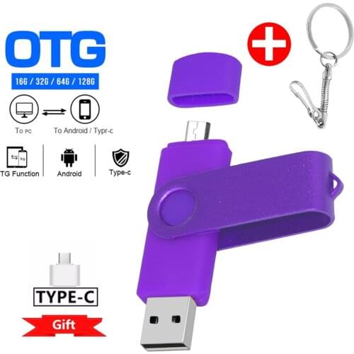 Custom Logo Colorful OTG 2.0 USB Flash Drive 8GB 16GB 32GB 64GB USB Stick Pen Drive High Speed Pendrive for Smart Phone/Laptop