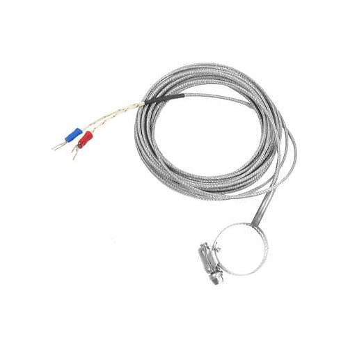 0-400 Celsius 5 Meters Temperature Sensor K Type Thermocouple + 1.1" Pipe Clamp