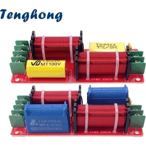 Tenghong 2Pcs 150W Audio Speaker 2 Way Crossover Treble Bass 2 Units Crossover Filter Frequency Divider For 5-8 Inch Speaker DIY