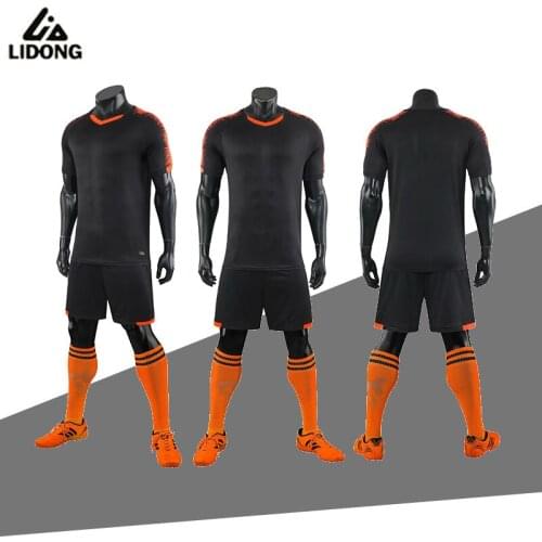 2019 LIDONG Football Kits adult Boys Soccer Sets Jersey Uniforms Futbol Training Suits black Polyester Sports wear short sleeve
