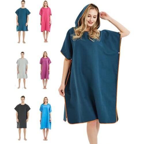 Microfiber Wetsuit Changing Robe with Hood, Quick Dry Hooded Towels for Swim, Beach Surf Poncho Compact & Lightweight