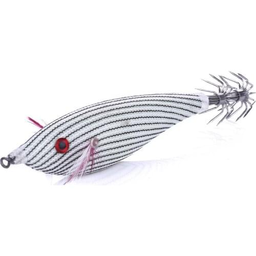 HENGJIA 1pcs squid jig 10cm/9.6g isca artificial wood shrimp fishing lures with luminous tails prawn carp pesca