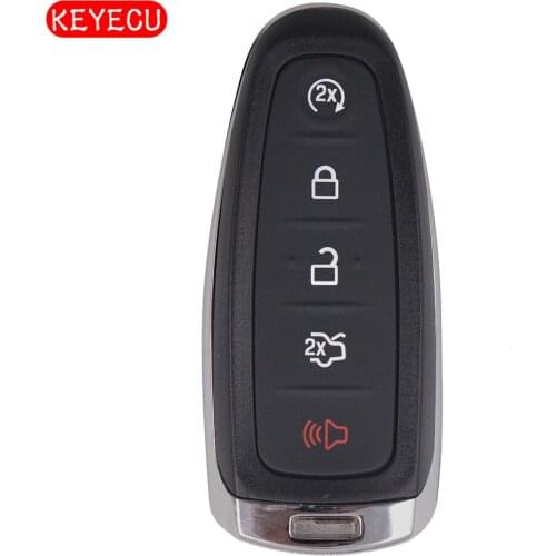 Keyecu Replacement Shell Smart Remote Key Case Fob 5 Button for Edge Escape Explorer With Key Pad+Blank Blade