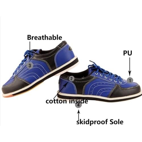 Men Bowling Shoes Male Skidproof Sole Sports Sneaker Breathable Flat Indoor Training Shoes Soft Leather Shoes Bowling Supplies