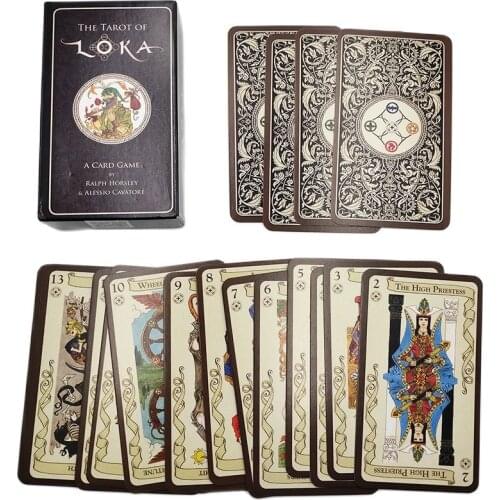 Loka Tarot Card Deck Mysterious Witch Divination Prop Fate Gameplay 80 Card Tarot Deck family entertainment Board Game