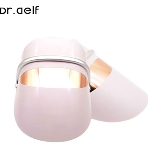 Dr.aelf LED Beauty Mask Rejuvenation Photon Light 3 Color LED Mask with Eye Massage 40° Warm Visible Acne Tension Skin Tool