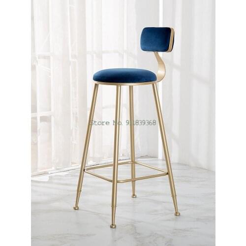 Nordic Metal Bar Chair Bar Stool Bar Chair Modern Simple Bar Home Net Red Back High Chair Round Stool