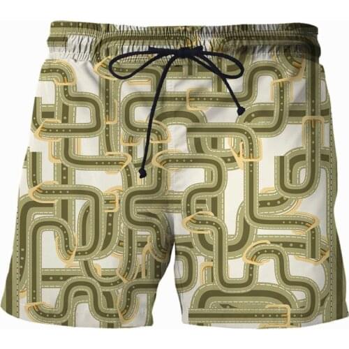 Mens and womens shorts 2021 new pants 3D printed beach pants art maze design summer sports shorts quick-drying streetwear